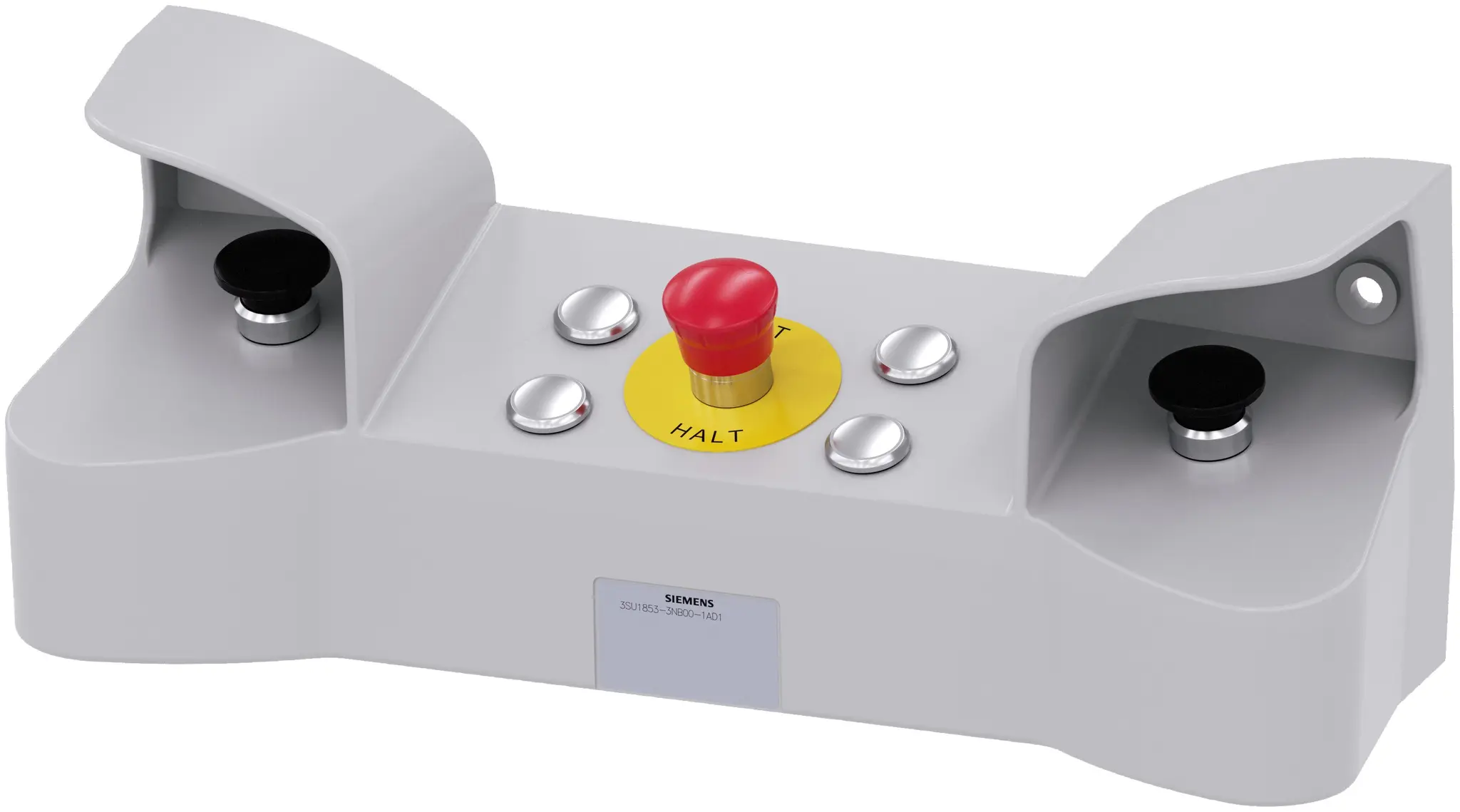 Produktfoto 1 von Siemens SIRIUS ACT 3SU18 Drucktaste-Steuerstation Schwarz, IP 66, 3, 500V / 10A Grau Ø 22mm