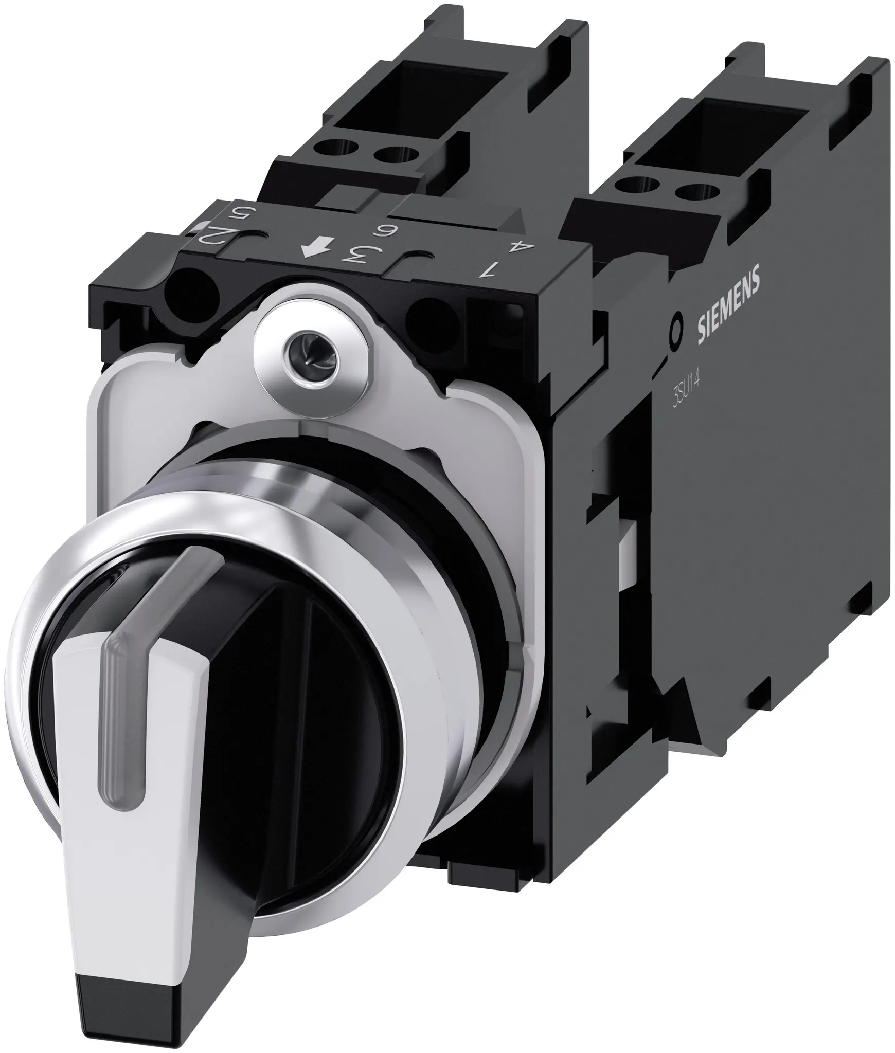 Produktfoto 1 von Siemens SIRIUS ACT 3SU11 Wahlschalter 3-Stufen Beleuchtet IP66, IP69K, IP40 Wurfwinkel 45 °