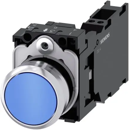 Produktfoto 1 von Siemens SIRIUS ACT 3SU11 Druckschalter Trennplatte Ø 22 mm, SPST Blau, IP66, IP67, IP69K