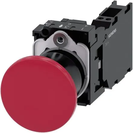 Produktfoto 1 von Siemens SIRIUS ACT 3SU11 Druckschalter Trennplatte Ø 22 mm, SPST Rot, IP66, IP67, IP69K