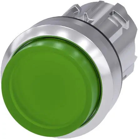 Produktfoto 1 von Siemens SIRIUS ACT 3SU10 Drucktastenkopf Ø 22 mm, Grün Tastend Rund Rund Kunststoff, IP66