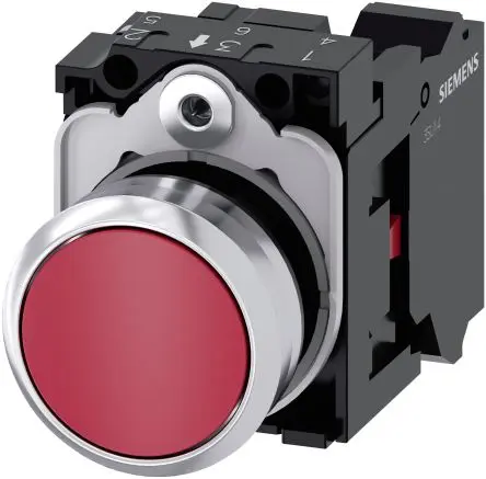 Produktfoto 1 von Siemens SIRIUS ACT 3SU11 Druckschalter Trennplatte Ø 22 mm, SPST Rot, IP66, IP67, IP69K