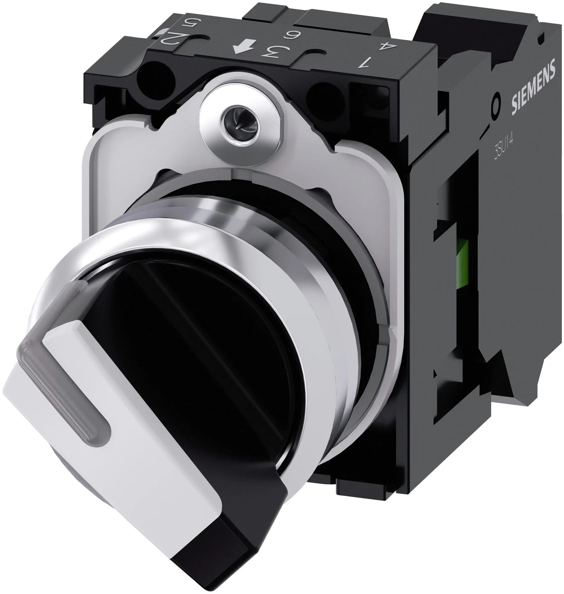 Produktfoto 1 von Siemens SIRIUS ACT 3SU11 Wahlschalter 2-Stufen Beleuchtet IP40, IP69K, IP66 Wurfwinkel 90 °