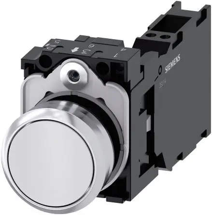 Siemens SIRIUS ACT 3SU11 Druckschalter Trennplatte Ø 22 mm, SPST Weiß, IP66, IP67, IP69K