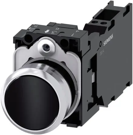 Siemens SIRIUS ACT 3SU11 Druckschalter Trennplatte Ø 22 mm, SPST Schwarz, IP66, IP67, IP69K