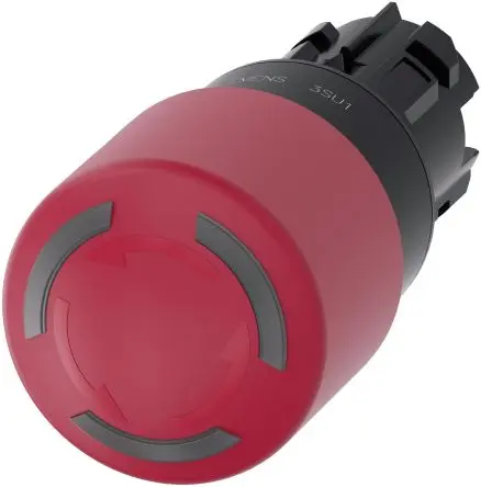 Produktfoto 1 von Siemens SIRIUS ACT 3SU10 Not-Aus-Schalter, 22 mm, Drehfreigabe, Pilzkopf, Kunststoff, IP66, IP69, IP67 beleuchtet