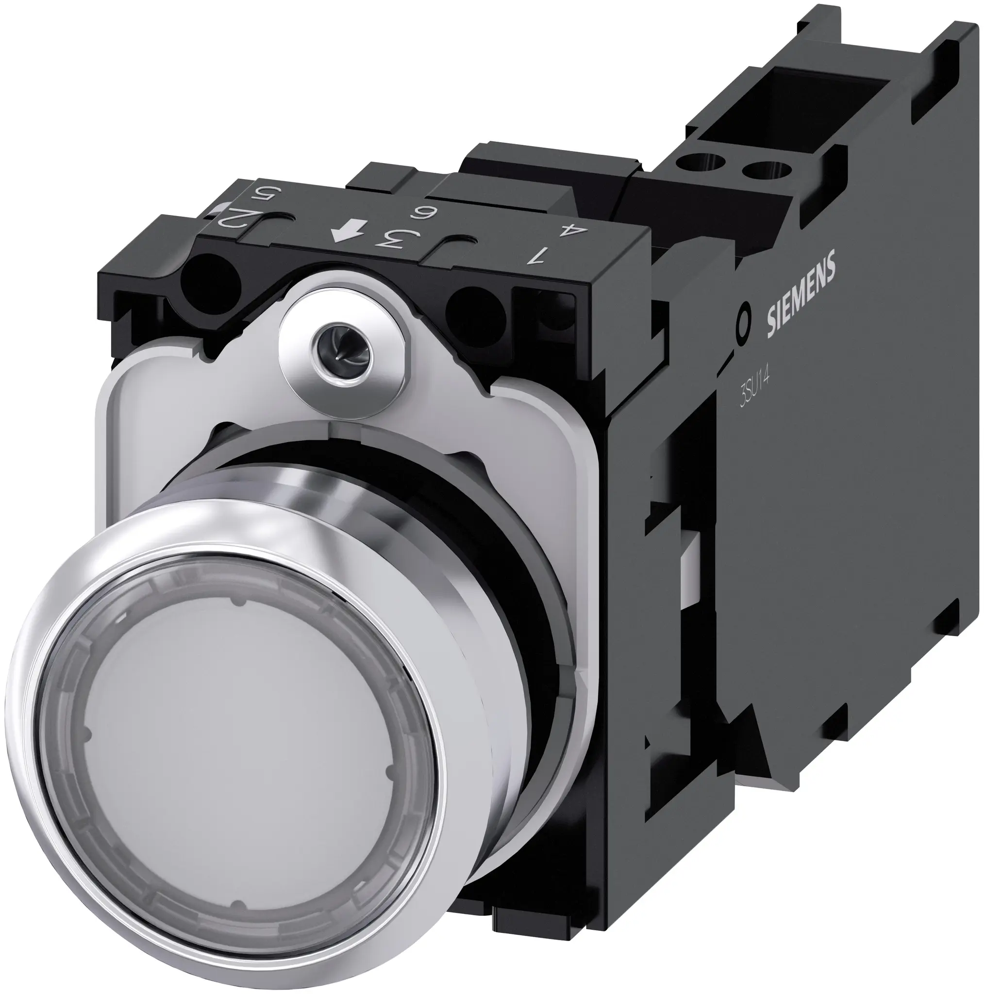 Siemens SIRIUS ACT 3SU11 Drucktasten-Kompletteinheit Beleuchtet Trennplatte Ø 22.3 mm, SPST lichtdurchlässig, IP40,