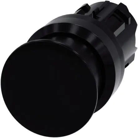 Produktfoto 1 von Siemens SIRIUS ACT Drucktastenkopf Ø 22 mm, Schwarz Tastend Rund Rund Kunststoff, IP66