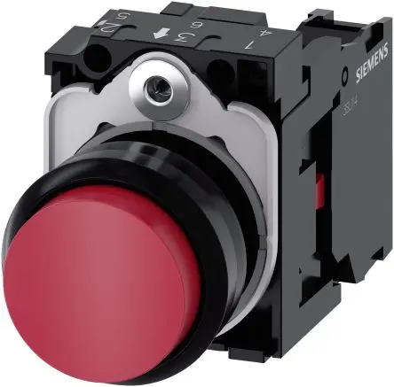 Produktfoto 1 von Siemens SIRIUS ACT 3SU11 Druckschalter Trennplatte Ø 22 mm, SPST Rot, IP66, IP67, IP69K