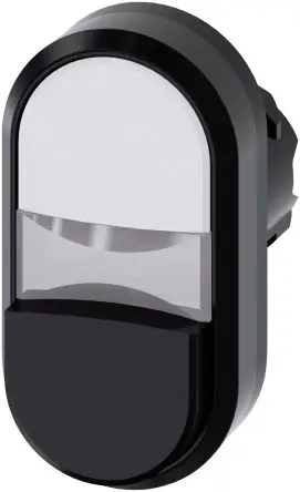 Produktfoto 1 von Siemens SIRIUS ACT Drucktastenkopf Ø 22 mm, Schwarz, Weiß Tastend Tropfen Tropfen Kunststoff, IP66