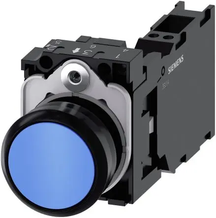 Siemens SIRIUS ACT 3SU11 Druckschalter Trennplatte Ø 22 mm, SPST Blau, IP66, IP67, IP69K