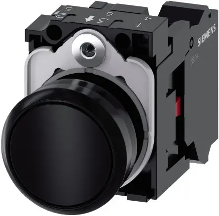 Produktfoto 1 von Siemens SIRIUS ACT 3SU11 Druckschalter Trennplatte Ø 22 mm, SPST Schwarz, IP66, IP67, IP69K