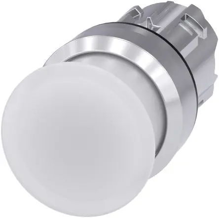 Produktfoto 1 von Siemens SIRIUS ACT Drucktastenkopf Ø 22 mm, Weiß Tastend Rund Rund Kunststoff, IP66