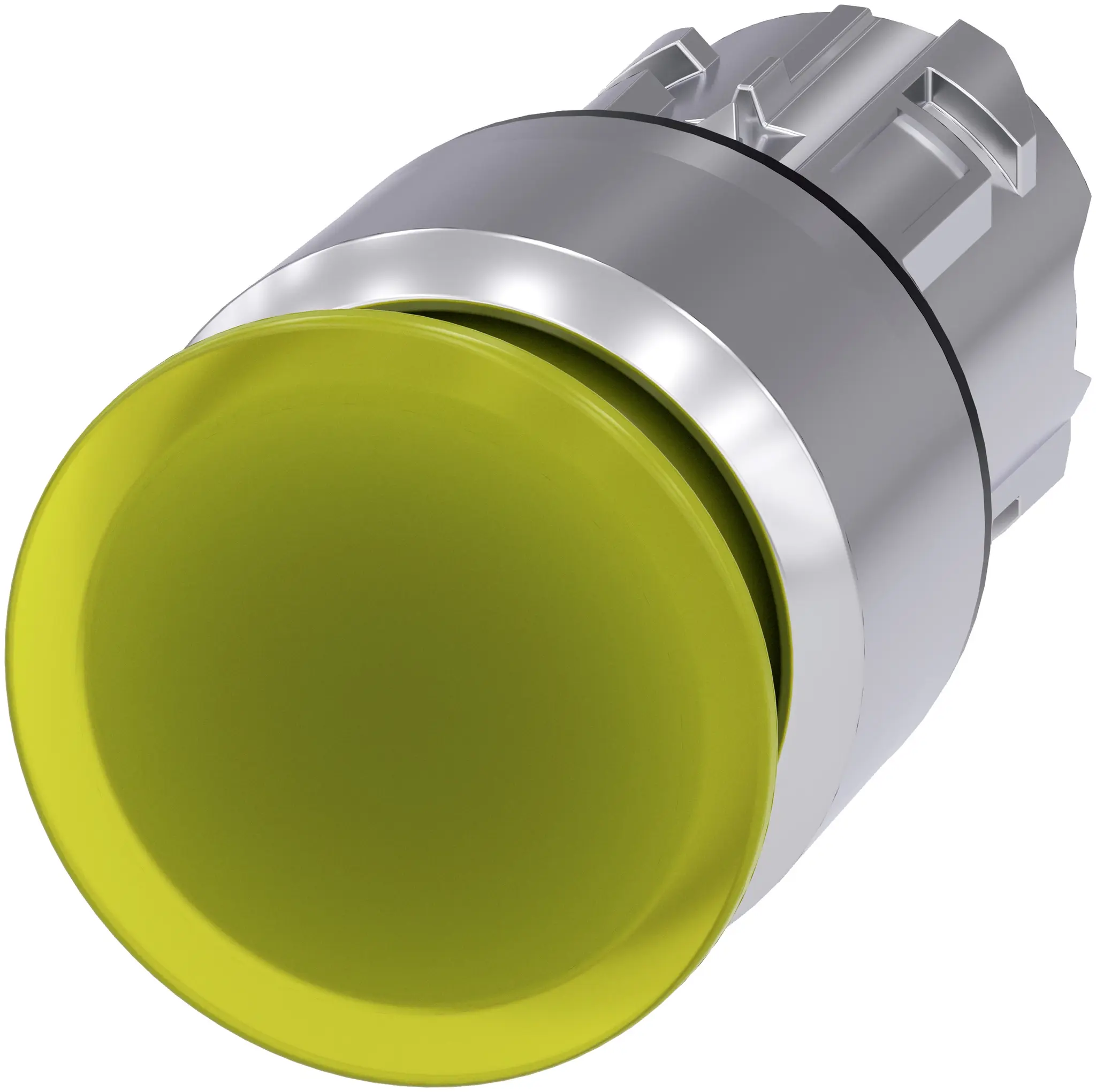 Produktfoto 1 von Siemens 3SU1 Drucktastenkopf Ø 22 mm, Gelb Rastend Rund Rund Kunststoff, IP66
