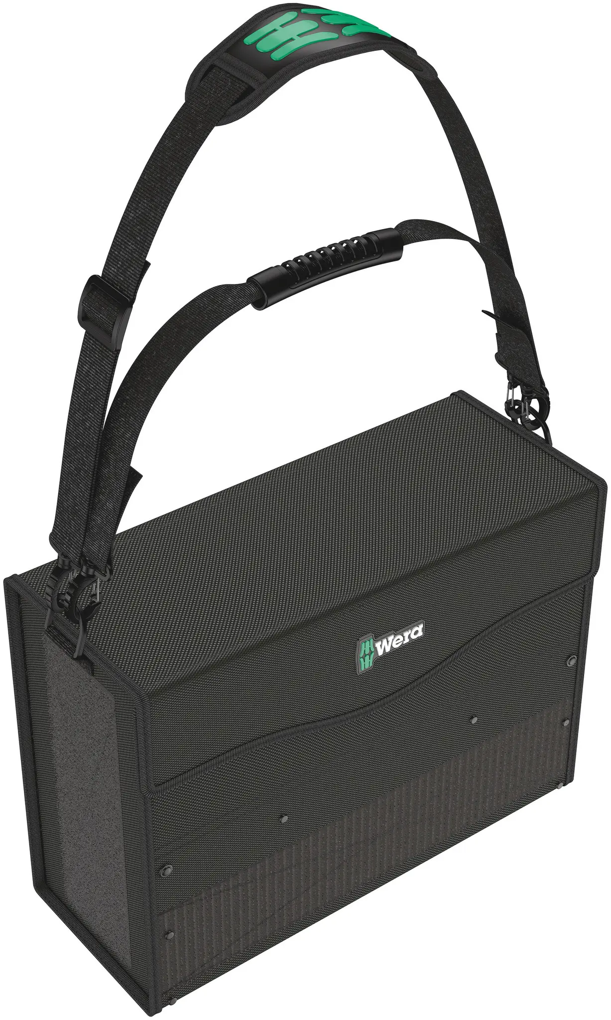 Produktfoto 1 von Wera Textil Werkzeugtasche XL Schwarz, L. 480 mm B. 350 mm H. 185 mm, 2970 g, Haken & Schleife