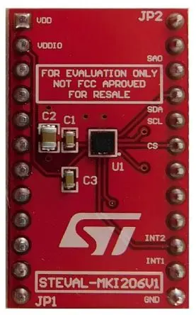 Produktfoto 1 von STMicroelectronics AIS2DW12 AIS2DW12-Adapterkarte, Adapterplatine Entwicklungstool Sensor für Standard-DIL-24-Buchse