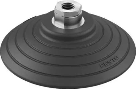 Produktfoto 1 von Nitrilkautschuk (NBR) Flach Vakuumschale, Festo Serie OGVM, Ø 125 mm G 1/4, Haltekraft 606 N