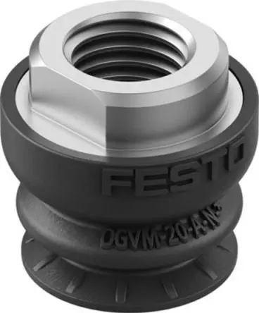 Produktfoto 1 von Nitrilkautschuk (NBR) Balg Vakuumschale, Festo Serie OGVM, Ø 20 mm G 1/4, Haltekraft 15 N