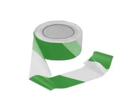 Produktfoto 1 von RS PRO Hochdichtes Polyethylen Absperrband Weiß, Grün Typ Trassierband, Stärke 0.02 mm, 50mm x 100 m