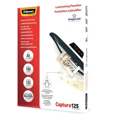 Produktfoto 1 von Fellowes Laminiertasche, A3, 125 μm, Glänzend, 100 pro Paket Stück H. 1 mm