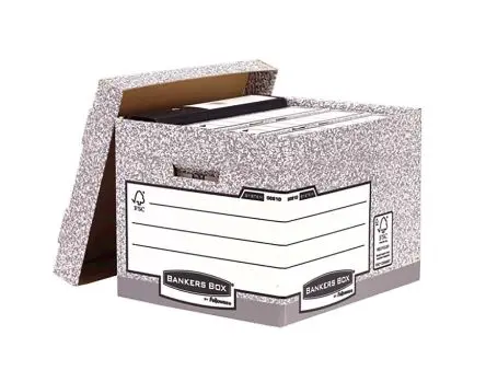 Produktfoto 1 von Fellowes Recyclingkarton Archivbox 4 Grau, 333mm x 380 mm x 285 mm