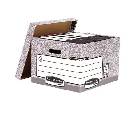 Produktfoto 1 von Fellowes Recyclingkarton Archivbox 6 Grau, 380mm x 430 mm x 287 mm