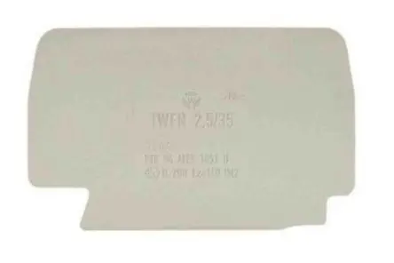 Produktfoto 1 von Wieland TWFN Trennplatte für 5, DIN-Schienen-Anschlussklemmenblöcke WKFN 2. Terminal 2
