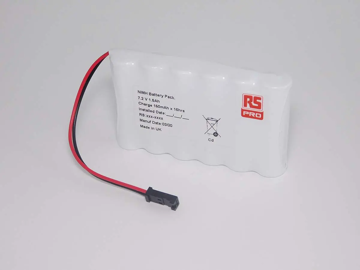 Produktfoto 1 von RS PRO NiMH AA Akkupack, 6-Zellen 7.2V / 940mAh, Draht-Anschluss