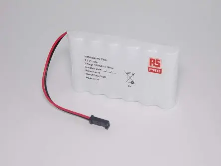 Produktfoto 1 von RS PRO Nickel-Metallhydrid AA-Akku-Pack, 6-Zellen 7.2 V / 940 mAh