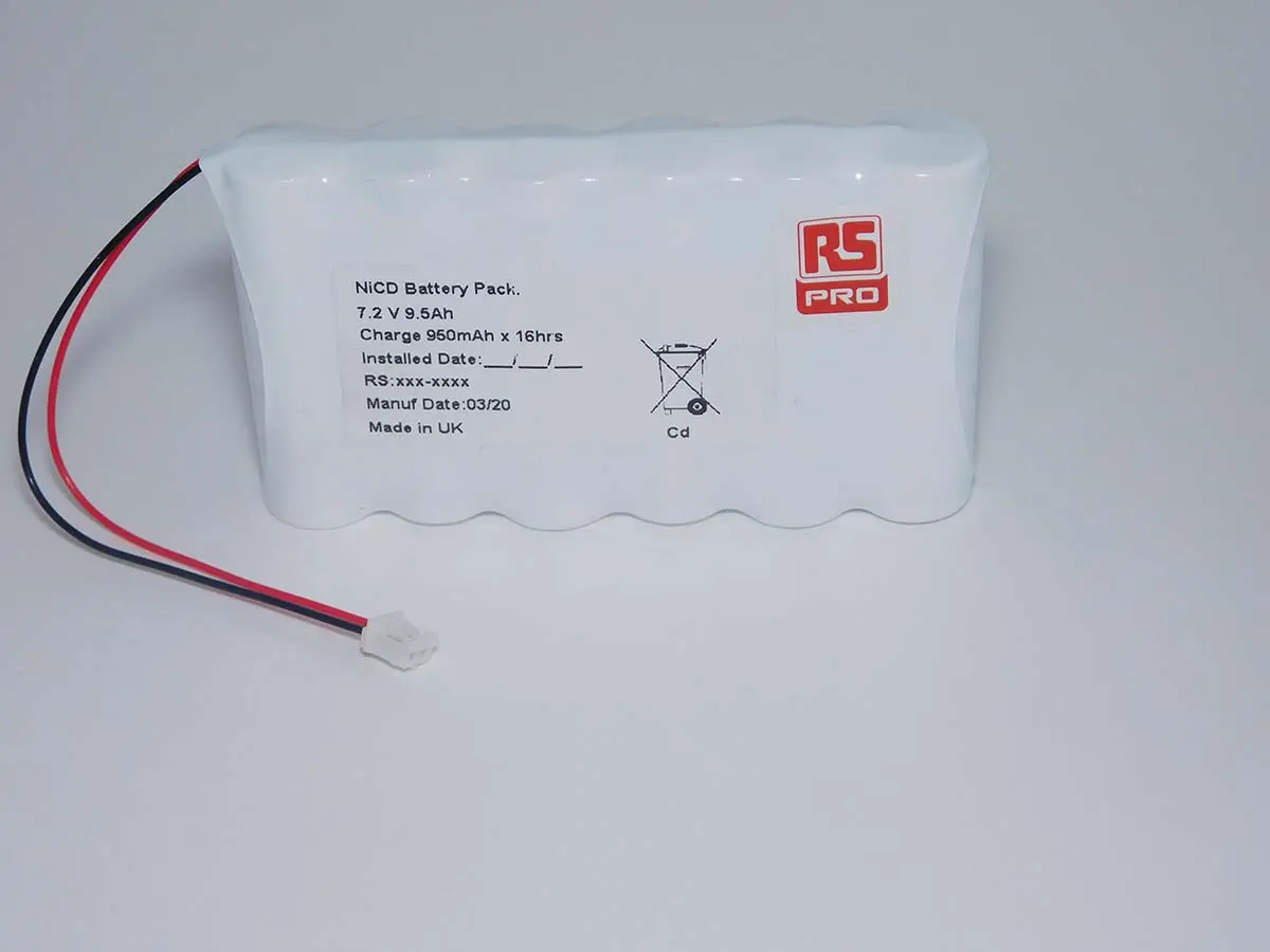 Produktfoto 1 von RS PRO NiCd AA Akkupack, 6-Zellen 7.2V / 940mAh, Molex-Anschluss