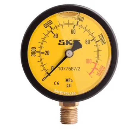 Produktfoto 1 von SKF Mit Gewinde THGD 100 Manometer 110 mm 0 bar → 4000 bar 1 % Edelstahl Gehäuse G 1/2