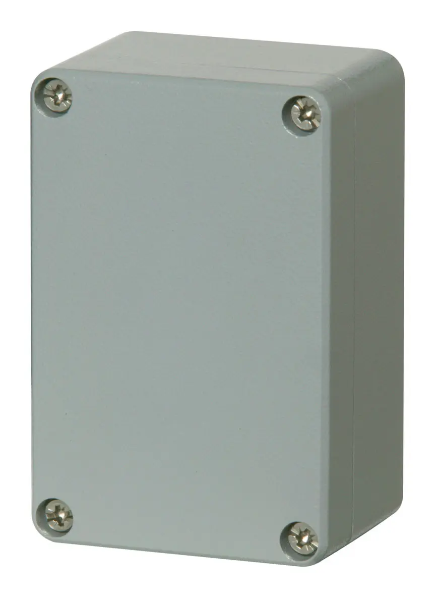 Fibox ALU; Universalgehäuse; Aluminium; Schwarz RAL 7001; IK08 IP66, IP40, IP68 Breite 46 mm Höhe 66 mm Länge 100 mm