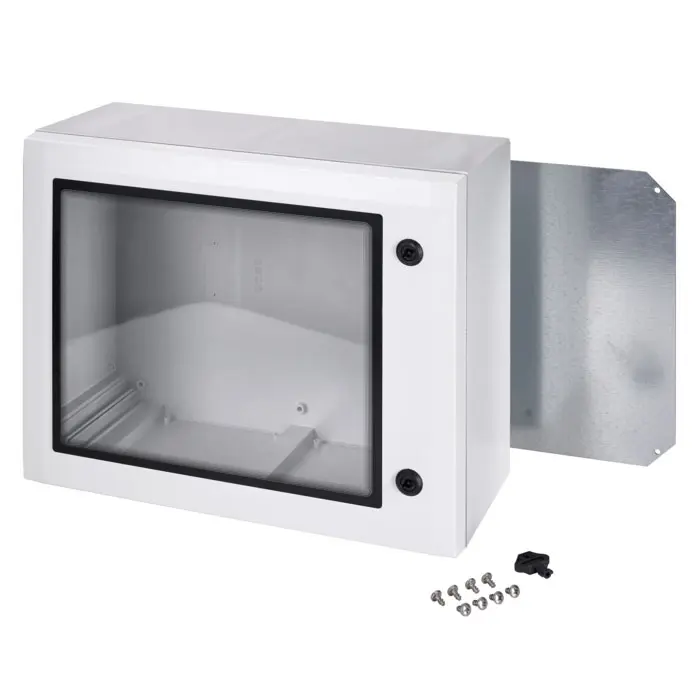 Produktfoto 1 von Fibox ARCA Polycarbonat Wandanschlusskasten Graphitgrau, Hellgrau IP65 Transparente Tür, HxBxT 600 mm, 800 mm x 300 mm