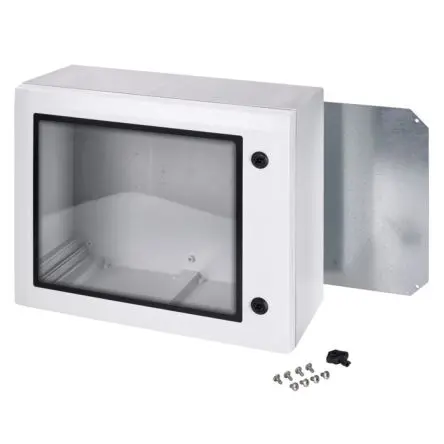 Produktfoto 1 von Fibox ARCA 507030W Polycarbonat Wandanschlusskasten Hellgrau, Graphitgrau IP65 Transparente Tür, HxBxT 500 mm, 700 mm x