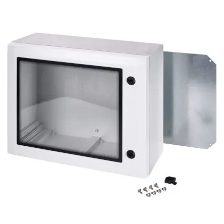 Produktfoto 1 von Fibox ARCA 405021W Polycarbonat Wandanschlusskasten Hellgrau, Graphitgrau IP65 Transparente Tür, HxBxT 400 mm, 500 mm x