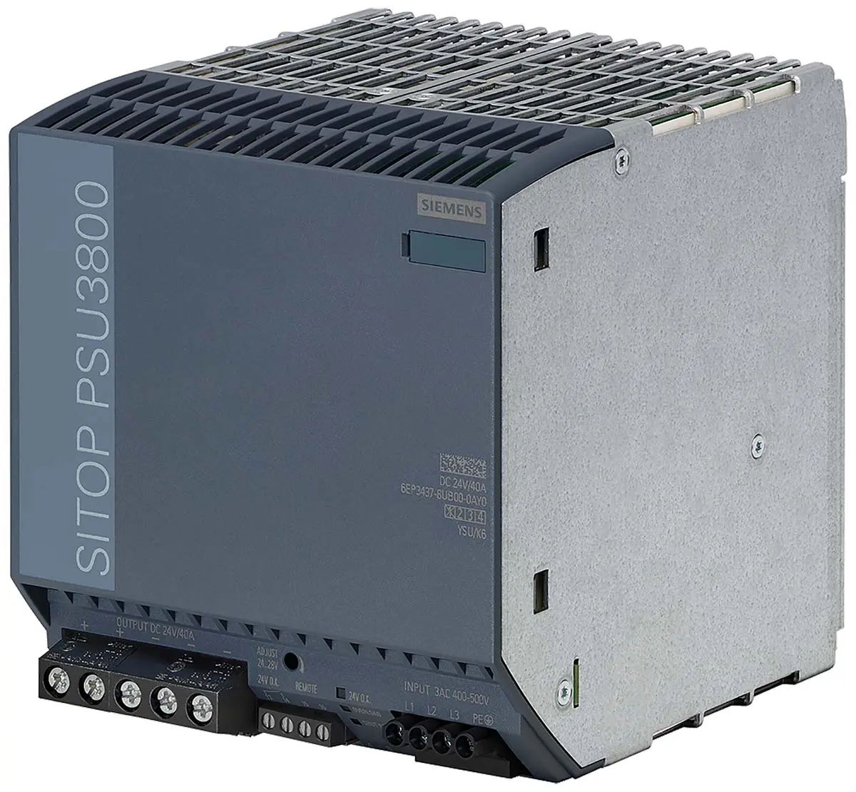 Produktfoto 1 von Siemens SITOP PSU3800 DIN-Schienen Netzteil Getaktet 24V dc / 30 → 40A 66W 400 → 500V ac
