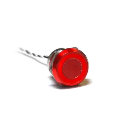 Produktfoto 1 von Bulgin MC25LCRGR Kapazitiver Schalter Kapazitiv Rastend Öffner 12V dc / 24V dc SPST -NC Rote Anoden Beleuchtet, Rot,