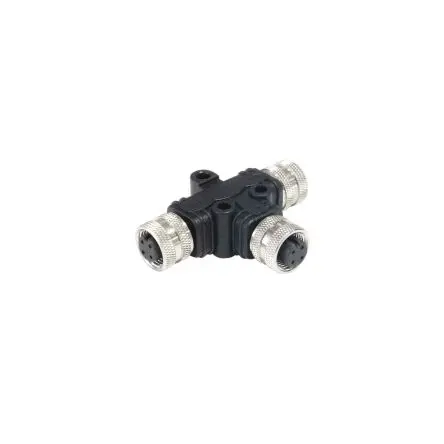 Produktfoto 1 von Bulgin, T M12 Rundsteckverbinder Adapter M12, IP67 Buchse 4 M12 Stecker