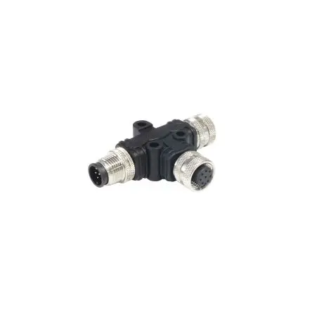 Produktfoto 1 von Bulgin, T M12 Rundsteckverbinder Adapter M12, IP67 Buchse 8 M12 Stecker