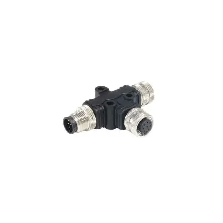 Produktfoto 1 von Bulgin, T M12 Rundsteckverbinder Adapter M12, IP67 12 M12 Stecker