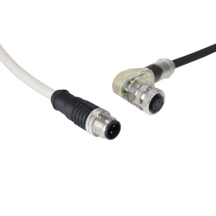 Produktfoto 1 von Bulgin M12, 4-polig Sensor-Betätigungselementkabel, Rechtwinklig Buchse 4 / Gerade Stecker, Länge 2 m