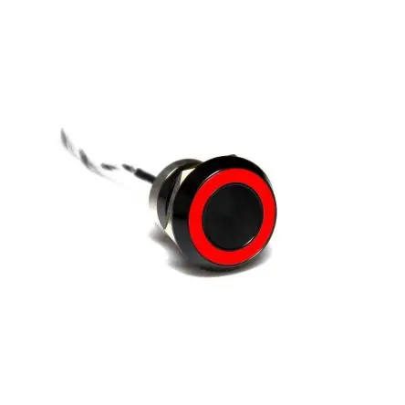 Produktfoto 1 von Bulgin MC22 Kapazitiver Schalter Kapazitiv Tastend Öffner 12V dc / 24V dc Ein-Aus Schwarz anodisiert Beleuchtet, Rot,