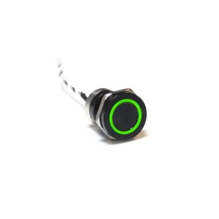 Produktfoto 1 von Bulgin MC19 Kapazitiver Schalter Kapazitiv Rastend Öffner 12V dc / 24V dc Ein-Aus Schwarz anodisiert Beleuchtet, Grün,