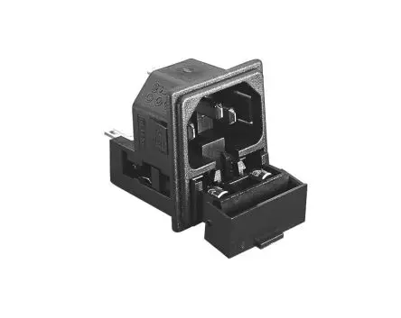 Bulgin PF IEC-Steckverbinder C14 250V, Gerade Stecker, Einrastmontage 10A, 2 Sicherung/en mit 5 x 20 mm Sicherung
