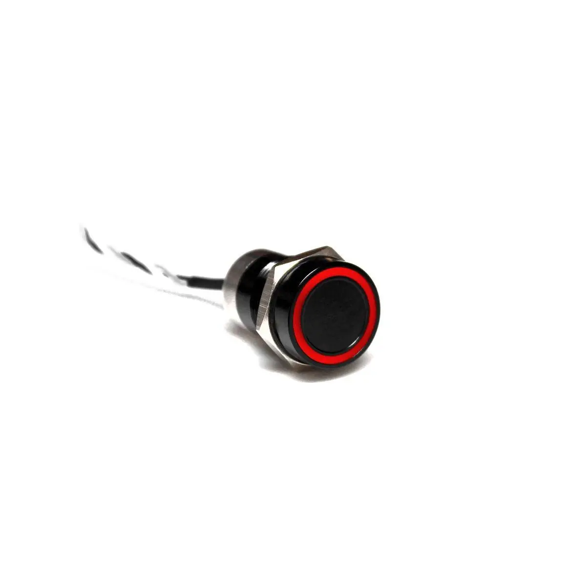 Produktfoto 1 von Bulgin MC16 Kapazitiver Schalter Kapazitiv Tastend Nein 12V / 24V Ein-Aus Schwarz anodisiert Beleuchtet, Rot, Grün / 500