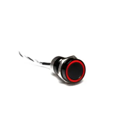 Produktfoto 1 von Bulgin MC16 Kapazitiver Schalter Kapazitiv Tastend Nein 12V dc / 24V dc Ein-Aus Schwarz anodisiert Beleuchtet, Rot, Grün
