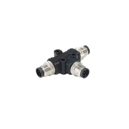 Produktfoto 1 von Bulgin, T M12 Rundsteckverbinder Adapter M12, IP67 8 M12 Stecker
