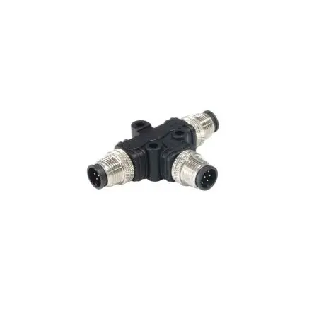 Produktfoto 1 von Bulgin, T M12 Rundsteckverbinder Adapter M12, IP67 12 M12 Stecker