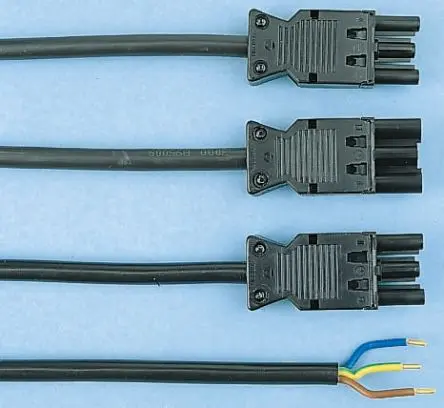Produktfoto 1 von Wieland ST18 Beleuchtungssteckverbinder Stecker/Buchse, Anschluss 16A IP20, Schwarz, L. 3 m, 1.5mm²