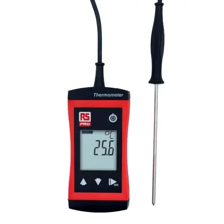 Produktfoto 1 von RS PRO Digitales Thermometer, RS 1710, Verdrahtet, 1 bis -70 °C -20 °C→+100 °C: ±0.1 K ±1 digit|-70 °C→ +250 °C: ±0.2 %